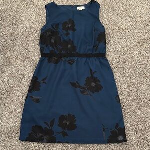 LOFT Sheath Mini Dress Blue Black Cocktail